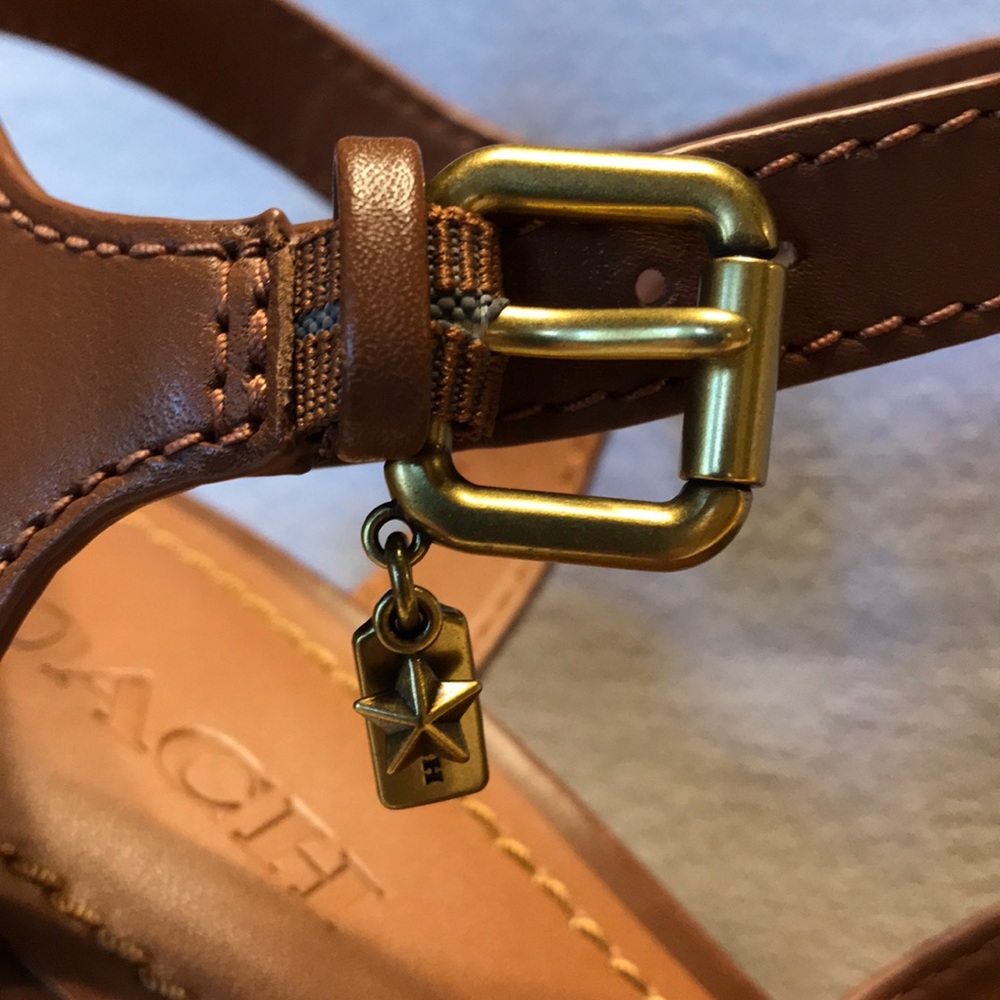 SOLD- Coach Cross Band High Wedge Sandal, 9.5 - Picture 3 of 8